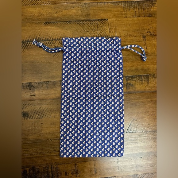 Vintage Vera Bradley ROYAL Bag Travel Pouch Unlined Drawstring Bucket Shoe RARE - Picture 3 of 3